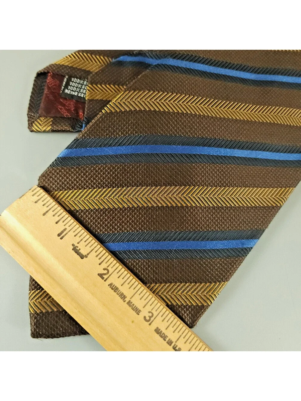 Bullock & Jones Men's Vintage 100% Silk Multicolor Striped - Made in Italy